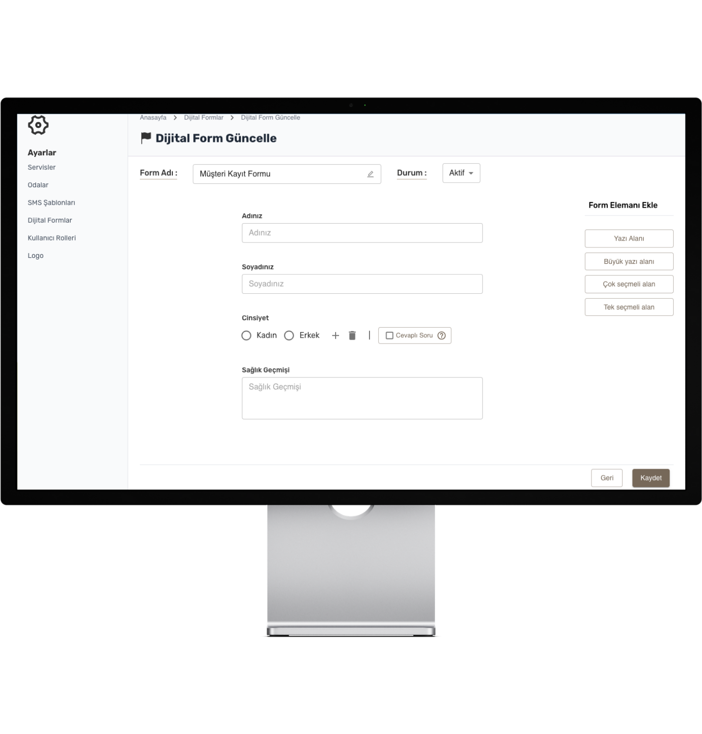 CRM Digital Forms Module Screen